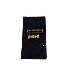 Vintage Pin Wrapped Candy 18K Gold Plated NEW Old Stock 80s Style Jewelry